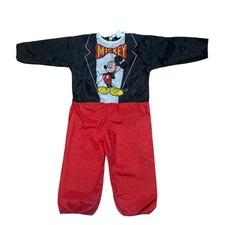 Vintage Mickey Mouse Costume Jumpsuit Kids Small 4-6 Black Red Tuxedo 80s