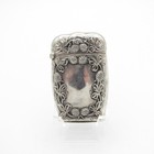 Antique Sterling Match Safe w/ Raspberries, Matchsafe, Vesta