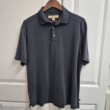 Tommy Bahama Emfielder Gray Short Sleeve Polo Shirt, Men's Medium