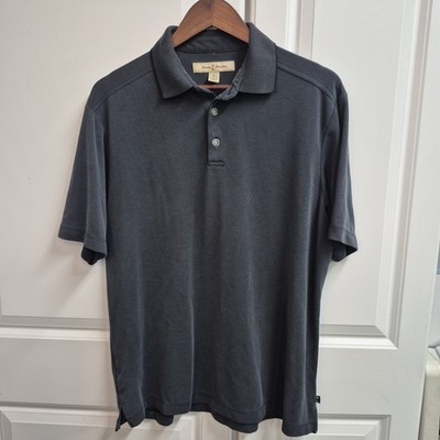 Tommy Bahama Emfielder Gray Short Sleeve Polo Shirt, Men's Medium
