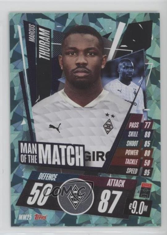 2020-21 Match Attax UEFA Champions League Man of the Marcus Thuram Rookie RC 2ta