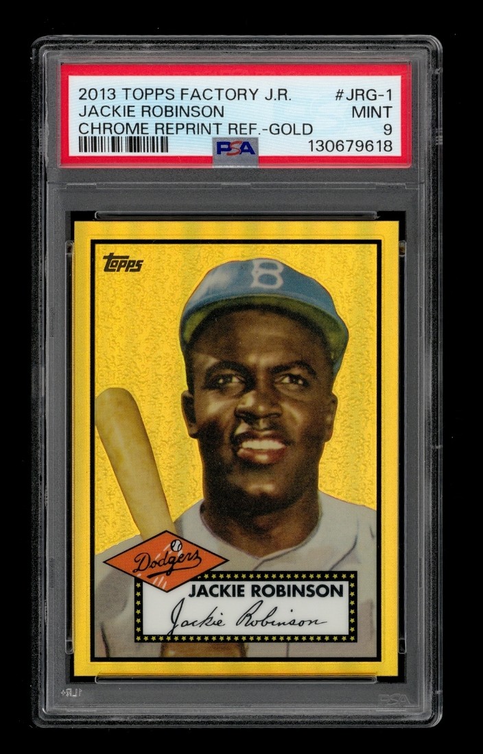 2013 Topps Factory J.R Chr Reprint Refractor-Gold: #JRG-1 Jackie Robinson PSA 9 view 1