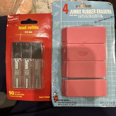 New Staples 0.5mm with refill lead and 4 Jumbo eraser / Mechanical pencil