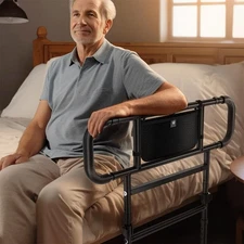 FORTEMOTUS Bed Rails for Elderly Adults Safety - Adjustable Heights& Extendable