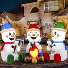 6FT Christmas Inflatables Snowman Campfire 2025 NEW LED Outdoor Decoration