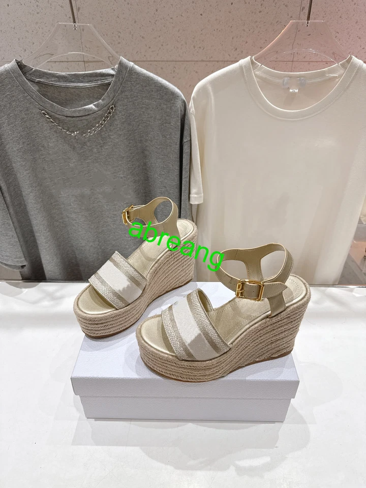 2025 summer women slingback embroidery 8.5cm slipsole sandal high heels 35-40 - Imagem 3 de 3