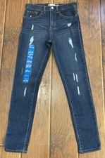 LEVIS Girl Distressed 720 High Rise Super Skinny L 10/12 NWOT Med Blue Wash Adj