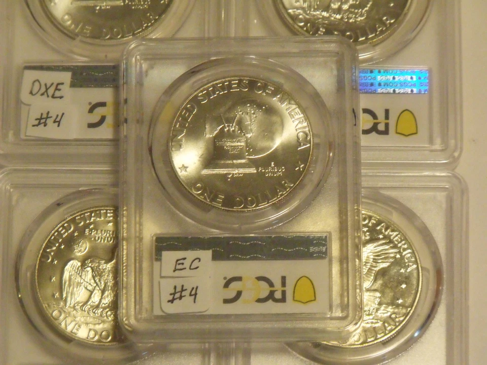 Dólares de prata Eisenhower 1971-S,1972-S,1973-S,1974-S,1976-S (5 moedas) PCGS MS67 - Imagem 4 de 4