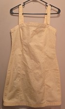Forever 21 Woman's Sleeveless Yellow with White Polka Dots Dress; Size L