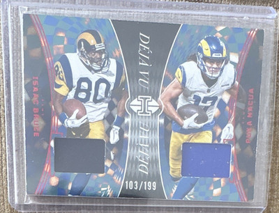 Panini 2024 Illusions Deja Vu Isaac Bruce Puka Nacua DV-LAR Red /199 Rams