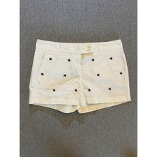 Vineyard Vines Womens White Embroidered Star Chino Shorts Size 4 Preppy Coastal