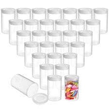 30 Pcs Clear Film Canisters with Caps for 35mm, Storage for Small Accessories