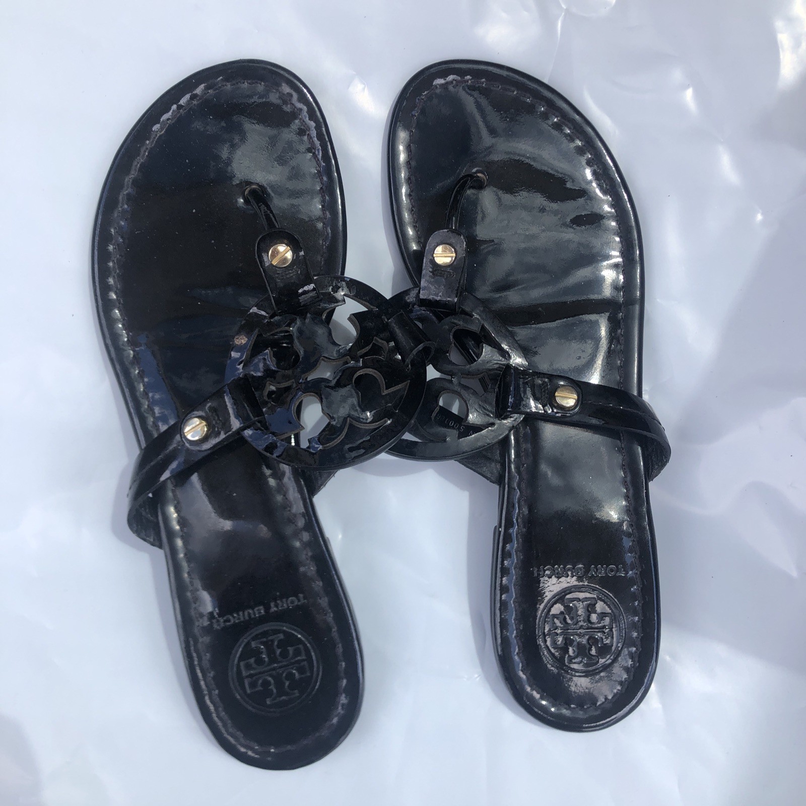 Tory Burch Sandals 7 ,5 US Black Patient, Adorable!