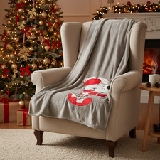 Plaid in pile 130x160 con MAXI ricamo applicato Goodnight Doggy