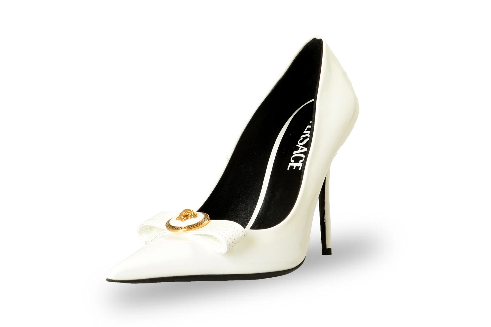 Versace — Versace Women's "Gianni Ribbon" 100% Patent Leather Pump Shoes US 11 IT 41
