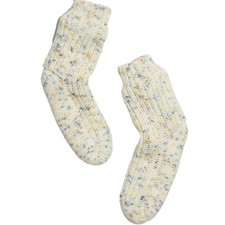 Madewell Cozy Knit House Socks Slippers Thick Wool Fleece White Smoke OS NJ093