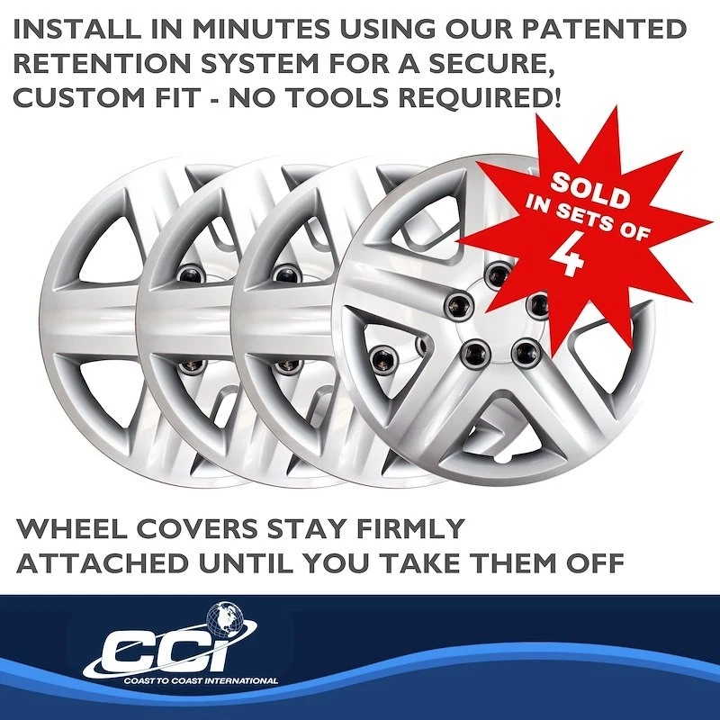 06-13 Chevy Impala 16" tampas de rodas de aço calotas prata 43116S CONJUNTO DE 4 - Imagem 3 de 3