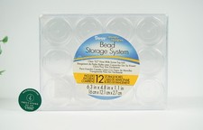 Darice Clear Bead Organizer Storage Case with 12 Small Containers Each Set of 2