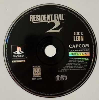 Resident Evil 2 - Sony PlayStation 1 PS1, Disc 1 Only Leon *Tested & Working*