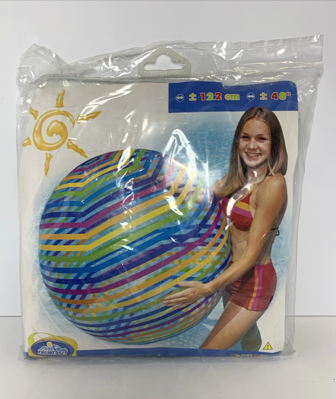 Pelota de playa inflable Intex The Wet Set Jumbo 48" #59070 - Vintage 2002 a rayas