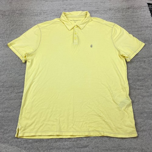 John Varvatos, VTG John Varvatos Polo Shirt 2XL XXL Yellow Hike Outdoor Prep Trekker Mens 90s