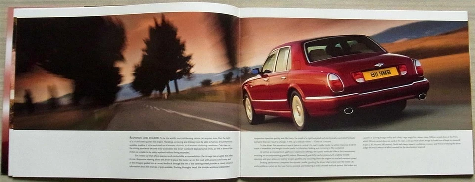 Folleto de ventas de autos Bentley Arnage LF 1999 Foto 3 de 4
