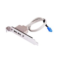 2 Ports USB 2.0 Female Back Panel 9pin Header Connector With Slot Plate Bracket