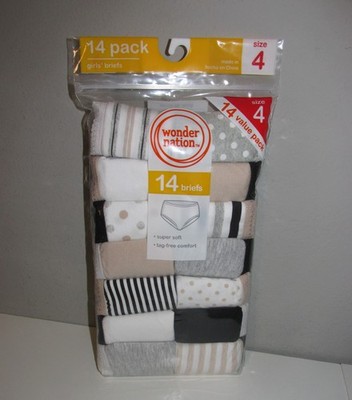 Girls Value Pack 14 PAIR Cotton Briefs (Size 4) BRAND NEW UNOPENED