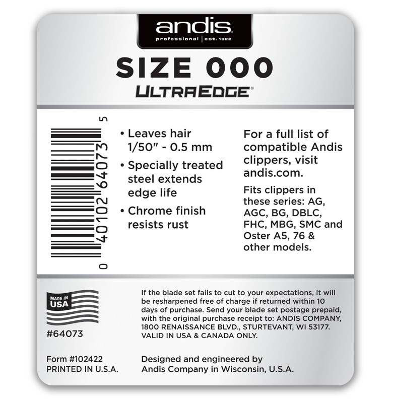 Andis UltraEdge Detachable Clipper Blade Size 000