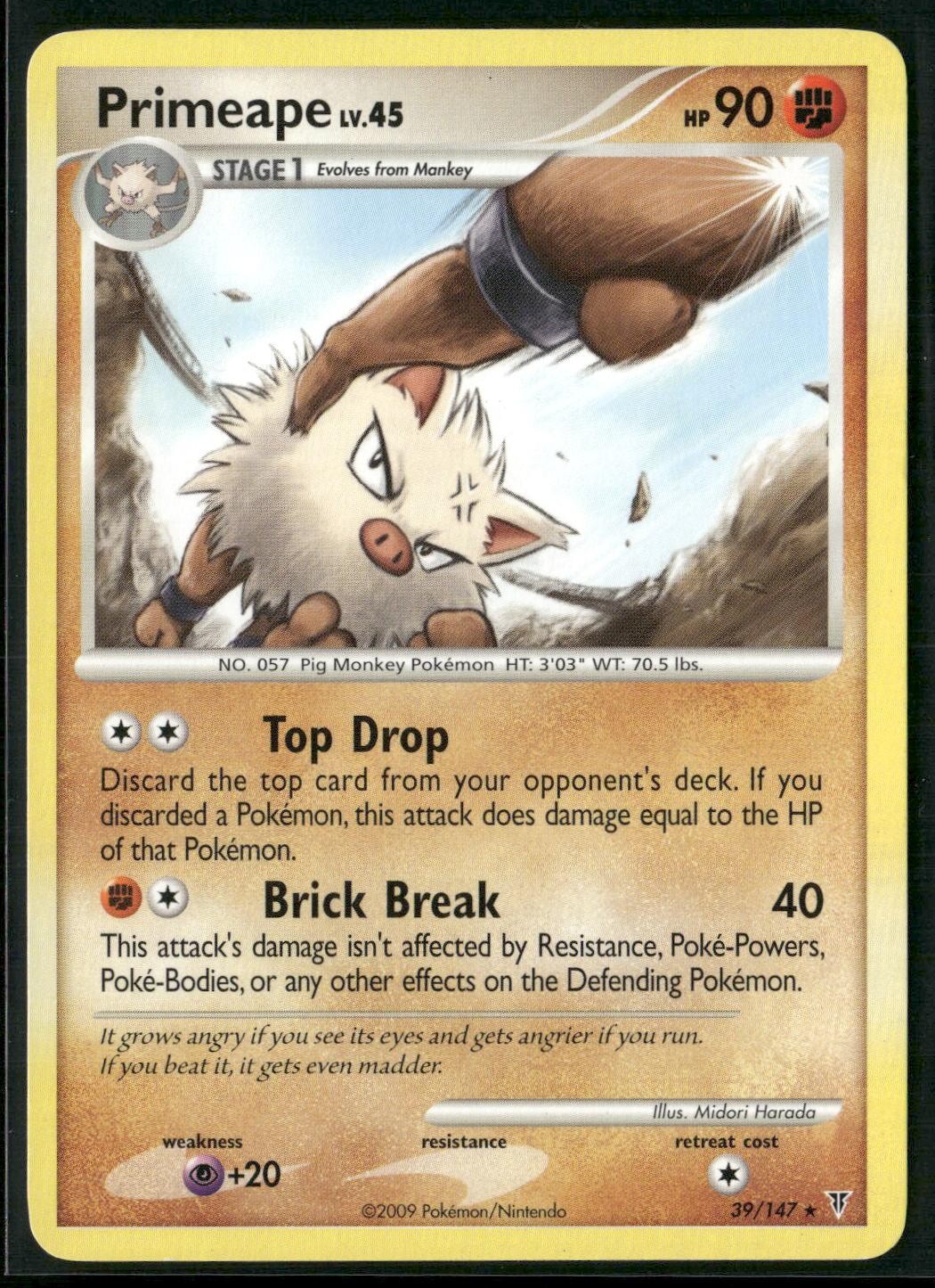 Primeape 39/147 Rare Supreme Victors Pokemon Moderately Played