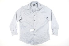 VAN HEUSEN LIGHT GRAY LARGE STRETCH REGULAR BUTTON FRONT SHIRT MENS NWT NEW