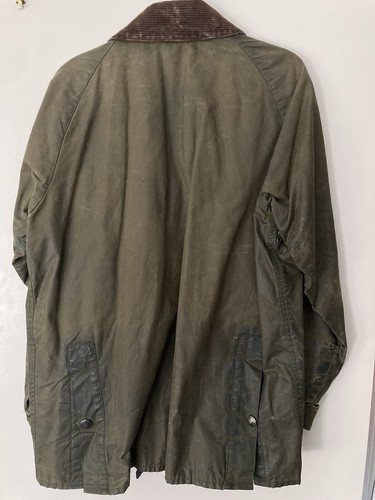 Giacca cerata Barbour Bedale vintage uomo invecchiata C38 A100 full zip indossata anni 90 - Foto 6 di 6