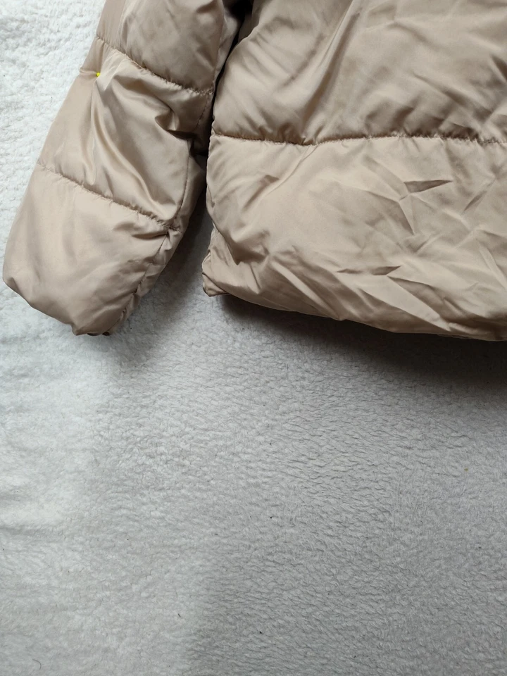 Chaqueta para mujer Old Navy grande alta color tostado mezcla de polietileno cremallera completa resistente al agua acolchada Foto 4 de 4