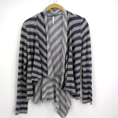 Willow Clay Cardigan Sweater Size Small Blue Gray Stripe Open Front - Image 1 of 4