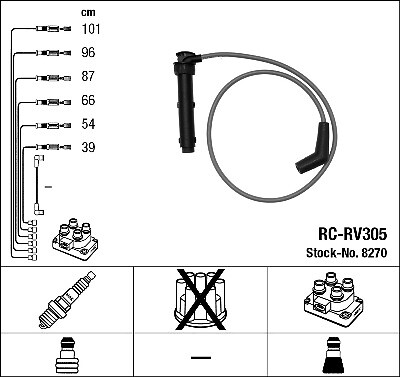 8270 NGK Ignition Cable Kit for ROVER