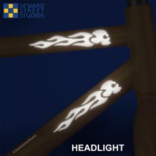 Flaming Skull Hyper Reflective Decal Set Fire Skull Helmet Stickers 1137r