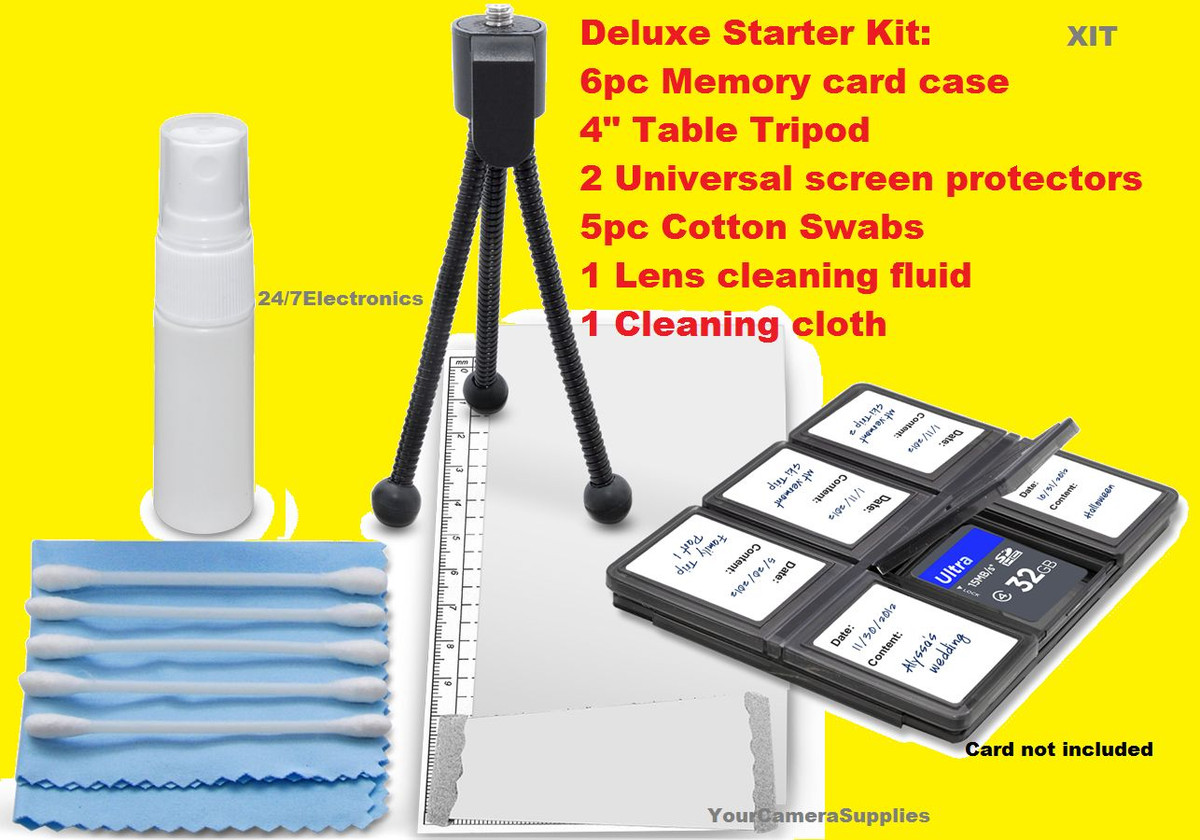 11pc CLEANING STARTER KIT CARD CASE TRIPOD for Kodak AZ528 AZ361 