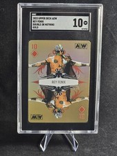 Upper Deck Rey Fenix 2023 AEW GOLD Double or Nothing 10 of Diamonds SGC 10!