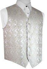 MEN'S CHAMPAGNE PAISLEY FORMAL DRESS TUXEDO VEST. WEDDING, PROM, HOMECOMING