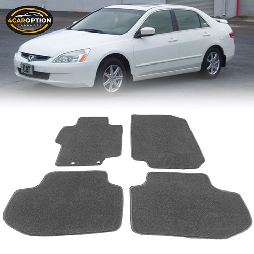 Fits 0307 Honda Accord Floor Mats Carpet Front & Rear Gray 4PC Nylon