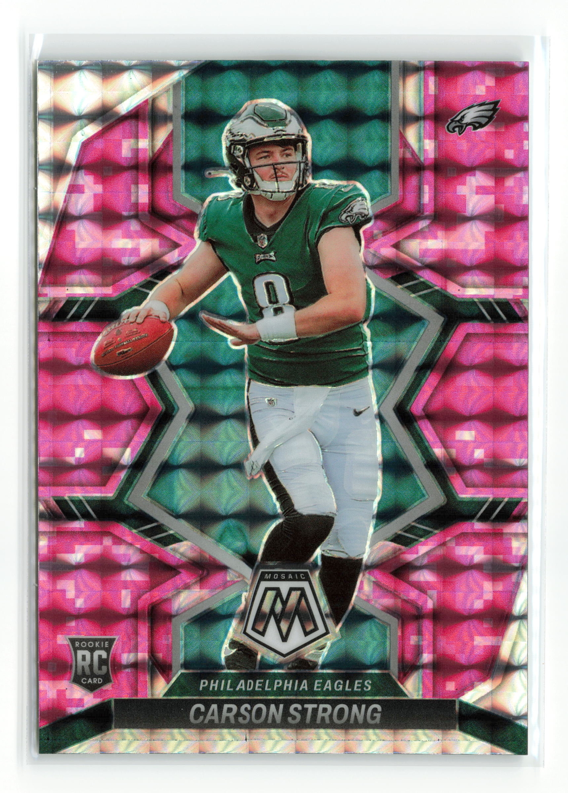 CARSON STRONG #306 RC 2022 PANINI MOSAIC EAGLES CAMO PINK