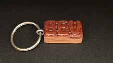 Keychain BEV Personalized Custom Name Fob Wood Key Ring Unique Gift Idea