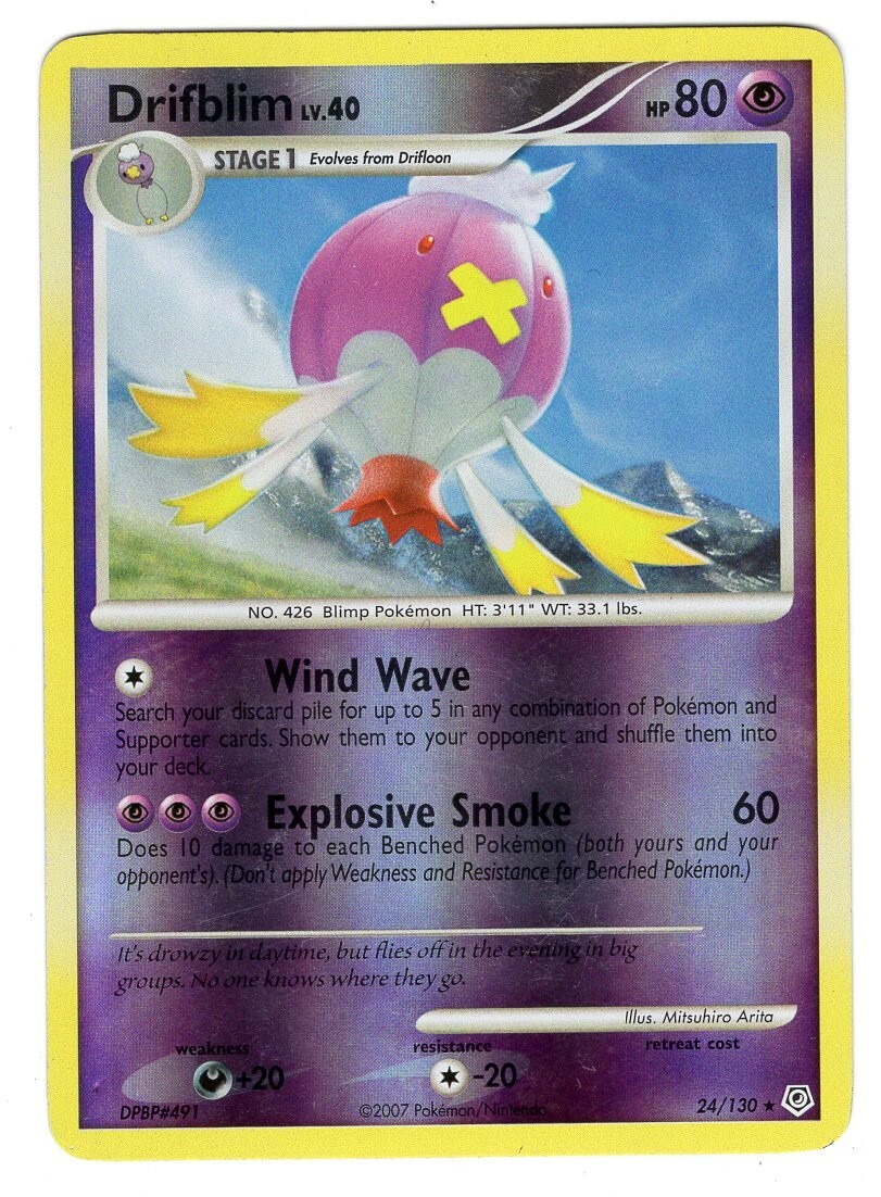 Pokémon TCG Drifblim Diamond & Pearl 24/130 Reverse Holo Rare LP-NM
