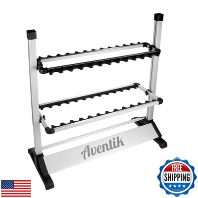 Aventik Fishing Rod Rack, 12and24 Rods Aluminum Fishing Rod Holder-Space Savi