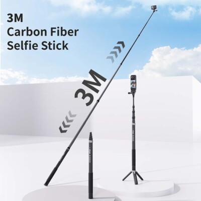 Carbon Fiber Invisible Selfie Stick Extended Monopod Pole For Insta360  Camera