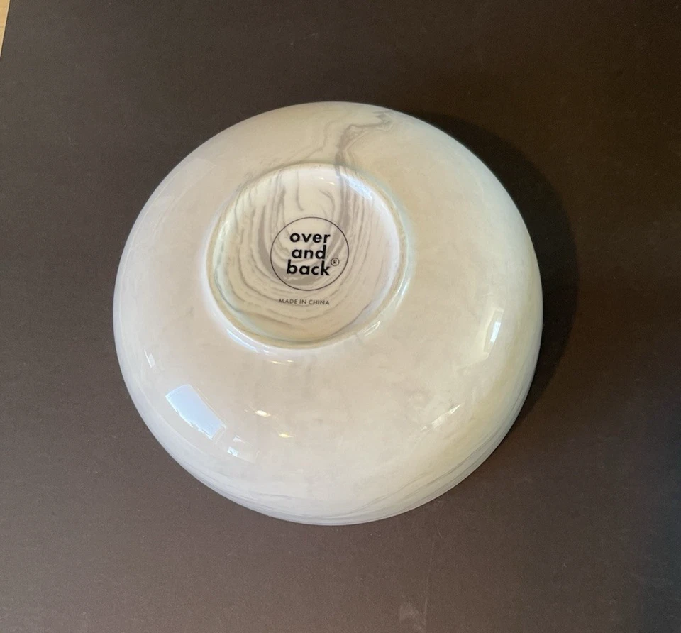 Серые и белые мраморные суповые миски Swirl размер 6 дюймов набор из 4 - Изображение 3 из 4