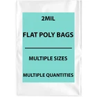 Multiple Sizes Clear Poly Bags 2Mil Flat Open Top Plastic Packaging Packing LDPE