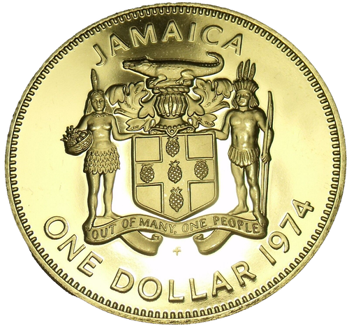 Raro dollaro Cameo Proof Giamaica 1974 ~ solo 22.000 coniato ~ fantastico ~ spedizione gratuita - Foto 1 di 2