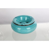 12X Aschenbecher Keramik Terrassen Balkon Garten Sturm Deckel Tisch Ascher Wind