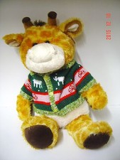 Christmas Holiday Stuffed PLUSH Tan Moose SWEATER Reindeer COLLECT 22" SOFT